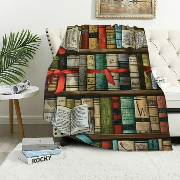 Creowell Book Lovers Gifts,Gifts for Book Lovers,Librarian Gifts,Flannel Throw Blanket,Book Club Gifts for Women Reading Lover,Bookish Literary Gifts Best Bookworm Gifts for Birthday 40x50in