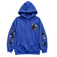 thumbnail image 4 of Womens Oversized Hoodies Goth Y2K Halloween Floral Raven Skull Graphic Drawstring Hooded Sweatshirt Streetwear Holiday Pullover Tops Fall Winter Clothes with Kangaroo Pocket Blue 2XL, 4 of 4