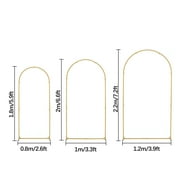 Wedding Arch Backdrop Stand Set of 3 (7.2FT, 6.6FT,5.9FT), Balloon Arch Stand, Metal Arch Backdrop Stand for Wedding Ceremony, Birthday Party, Bridal Baby Showers, Balloon Arch Frame Gold