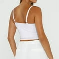 thumbnail image 4 of Tianiyouqing Women's Basic Tank Tops Y2k Cami Tops Running Crop Shirts Sleeveless Adjustable Spaghetti Strap Square Neck Double Lined Layered Racerback White L, 4 of 6