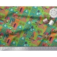 thumbnail image 2 of Soimoi Green Heavy Satin Fabric Architectural Structure Architectural Printed Craft Fabric by the Yard 54 Inch Wide, 2 of 5