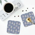 thumbnail image 4 of Honeii Cute Fat Cat print Leather Coaster Set of 4, ideal for safeguarding your furniture from drinks spills and effortless cleanup-Square, 4 of 6