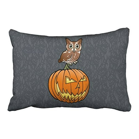 Pumpkin Stand WinHome Vintage Halloween Owl Stand On Pumpkin Paisley Print Pattern Polyester 20 x 30 Inch Rectangle Throw Pillow Covers With Hidden Zipper Home Sofa Cushion Decorative Pillowcases ()