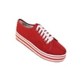 thumbnail image 1 of TENIS PLATAFORMA ZAPATOS CASUALES ALPARGATAS DAMA LEON TEXTIL ROJO 2624 LEON 2624p, 1 of 3
