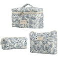 thumbnail image 1 of Bolsa de maquillaje de viaje para mujer Set de neceser Bolsa de maquillaje acolchada con estampado de flores Bolsa de maquillaje para mujer, 1 of 6