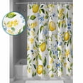 thumbnail image 3 of Summer Lemon Shower Curtains for Bathroom Waterproof Fabric Bath Curtains Decor Bath Tub Curtain Watercolor Botanical Yellow Spring Floral Decorative Shower Curtain Sets with 12 Hooks, 72x72 Inch, 3 of 6