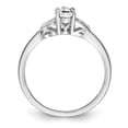 thumbnail image 5 of Auriga Fine Jewelry 925 Sterling Silver Rhodium Plated White Topaz Engagement Ring Size- 7 for Women, 5 of 6