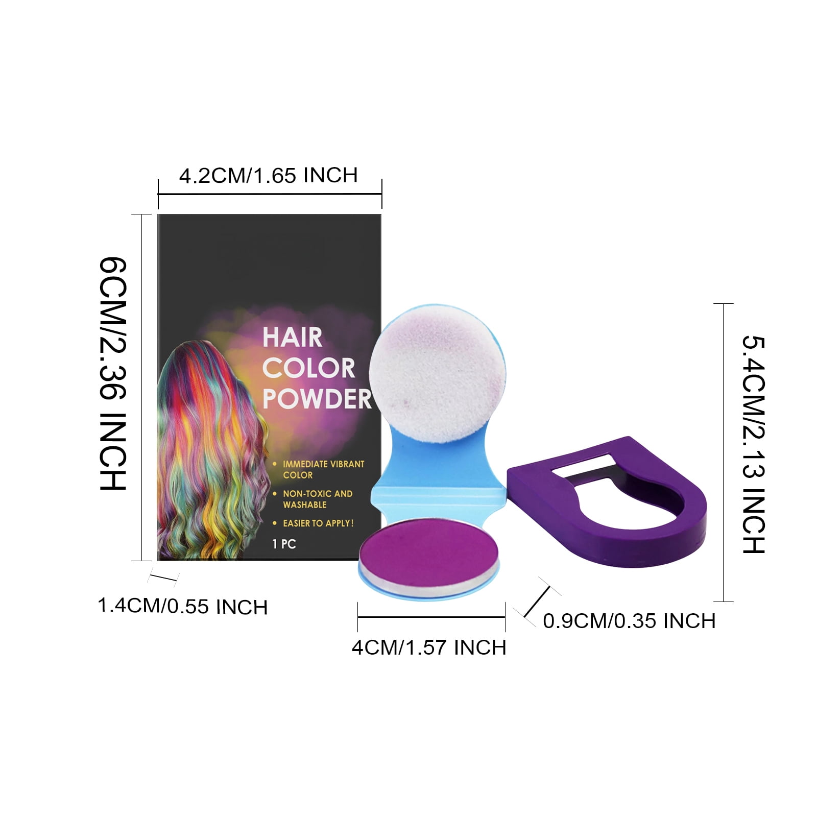Alvantor Purple Temporary Hair Dye Powder, Washable Hair Color for Parties and Cosplay