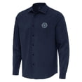 thumbnail image 2 of Men's-Antigua  Navy New York City FC Exposure Woven Long Sleeve Button-Up Shirt, 2 of 3