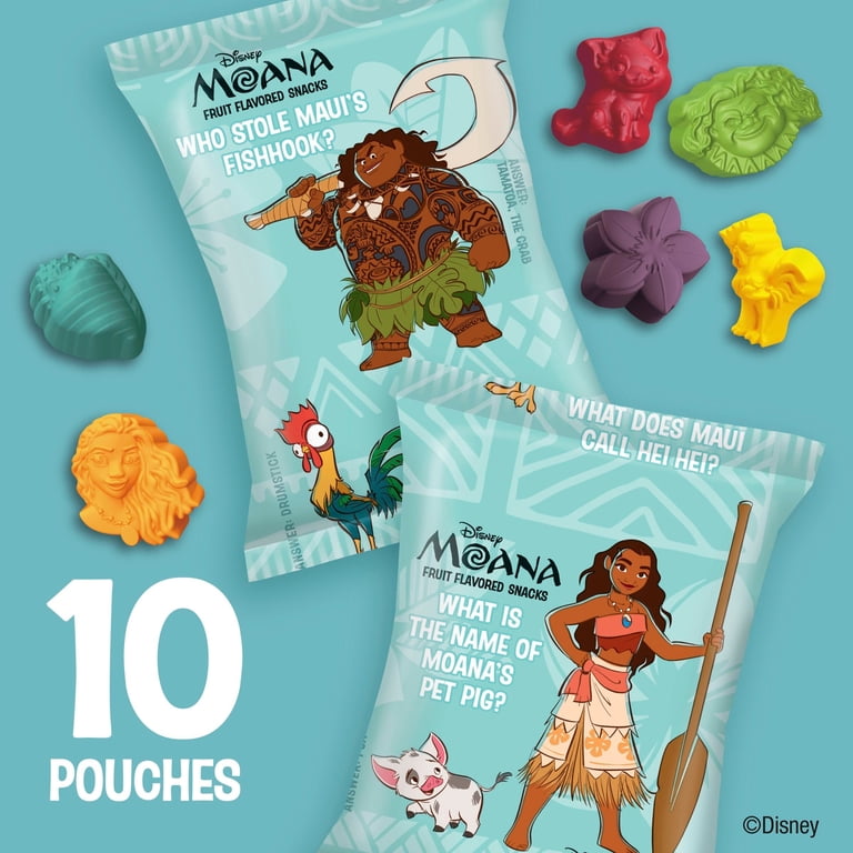 4 pack) Disney Moana Fruit Flavored Chewy Snacks Gluten Free Kids