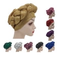 thumbnail image 4 of Opolski Turban Multicolored Good Elasticity Women Thick Braids Design Turban Cap for Christmas, 4 of 8