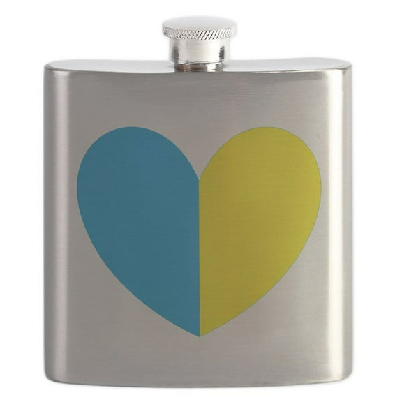 CafePress - I Stand With Ukraine Heart Flask - Stainless Steel Flask, 6oz Drinking Flask