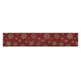 thumbnail image 2 of Violet Linen Seasonal Xmas Christmas Holiday Glamours Pattern, Polyester Fabric, Jacquard, Stars-Snowflakes , 13 Inch x 70 Inch, Rectangular, Decorative Table Runner, 2 of 3