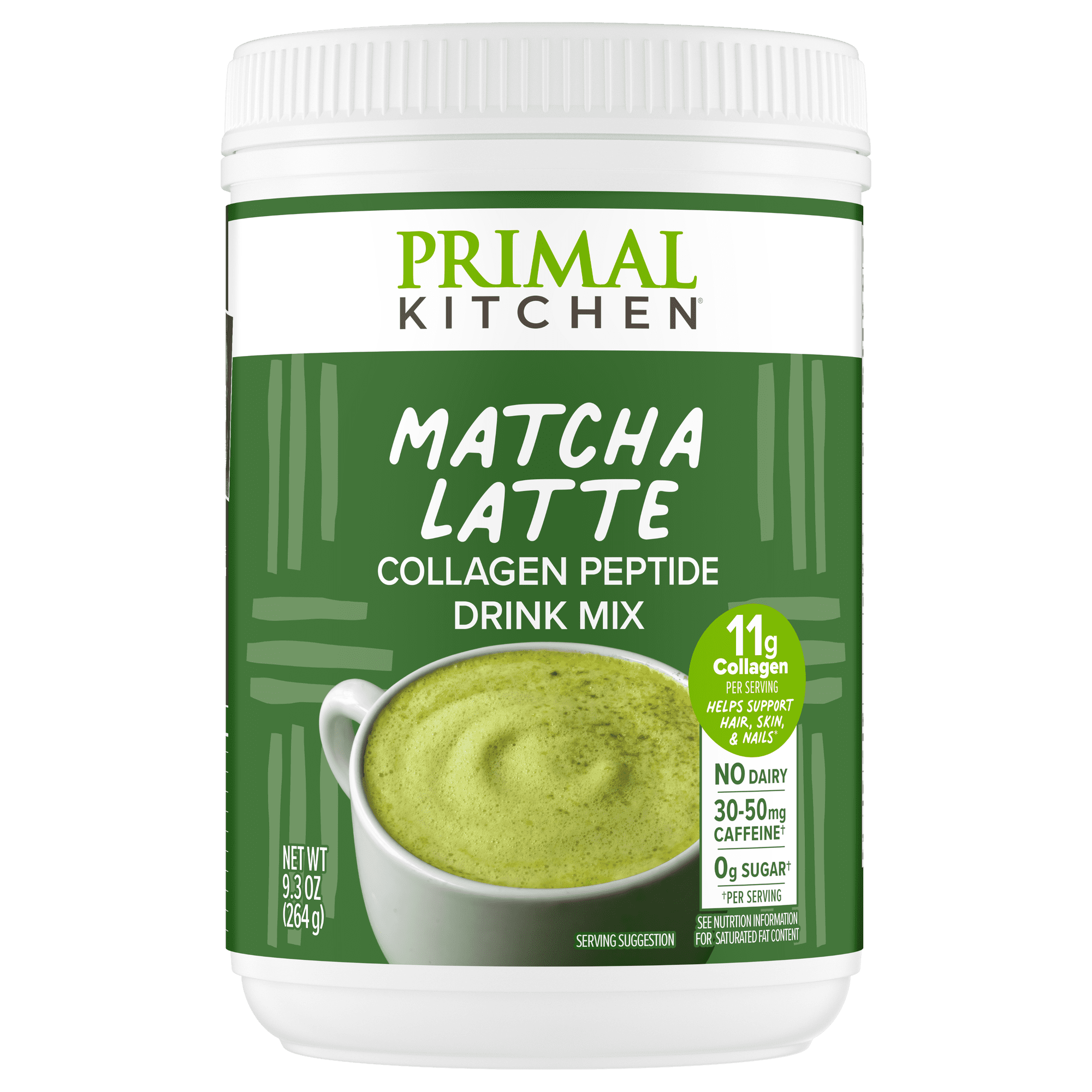 Primal Kitchen Collagen Keto Latte Matcha Drink Mix 9.33 oz