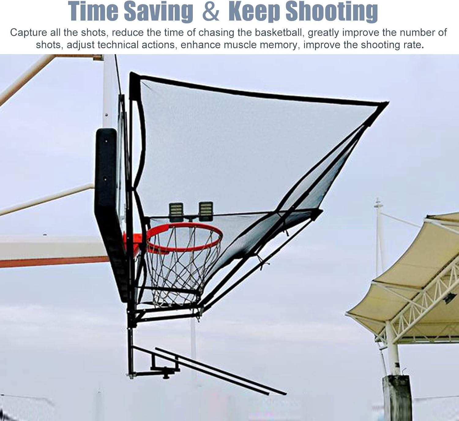 Gamvdout Basketball Hoop Returner Basketball Shot Return Apparatus Basketball Shot Returner Basketball Shooting Trainer for Hoop  Indoor Outdoor Basketball Return/Basketball Rebounder Shot Returner