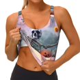 thumbnail image 2 of Sikiie Mist Sunflower Skull Print Strappy Sports Bra for Women Padded Push Up Sports Bra Athletic Running Sports Bra Workout Bra Yoga Bra, 2 of 5