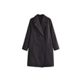 thumbnail image 1 of Jumpingount Mujeres de doble botonadura Casual temperamento sólido otoño cuello en V abrigo largo abrigos de longitud media chaqueta de viaje en casa Abrigos y chamarras Negro L Jumpingount AP013339-06, 1 of 6