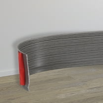 Uxcell Flexible Vinyl Baseboard Molding Trim, 4 Inch x 3 Feet Self-Adhesive Peel and Stick Molding Trim for Walls Floor, Dark Gray Grain