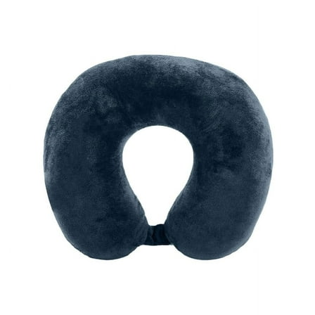 Protege Memory Foam Neck Pillow, 100% Polyester Fleece Knit, Navy, One Size