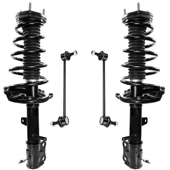 Detroit Axle - AWD Rear Struts Sway Bars for Toyota 2006 2007 Highlander, 2 Struts with Coil Spring Assembly 2 Sway Bar End Links Replacement Suspension Kit