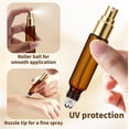 thumbnail image 2 of Double Ended Perfume Bottle With Roller Ball &Spray:4 PCS 10ml Amber Refillable Leakproof Travel Atomizer Facial Care for Perfume,Cologne,Essential Oils, 2 of 4
