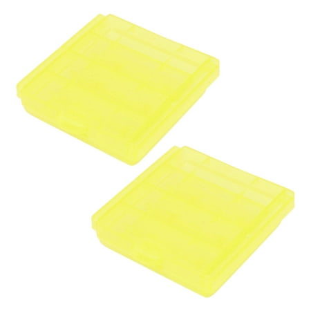 Akrobin Yellow Case - 2PCS Plastic Portable Case Holder Storage Box Yellow for 4 x 1.5V AA Batteries