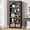 Black, variant on EastVita Arched Bookcase 5 Shelf Bookshelf 68inch Tall Bookcase Farmhouse Curved Storage Rack Wooden Bookshelves for Home Office Living Room Wood Color-White
