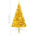 thumbnail image 4 of vidaXL Artificial Pre-lit Christmas Tree with Ball Set Gold 180 cm PET, 4 of 5