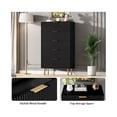 thumbnail image 5 of Home Fluted Wood Dresser 5 Drawers Dresser for Bedroom, Modern Chest of Drawers, Tall White Dresser with Gold Handle, Wood Drawer Organizer for Bedroom, Living Room, Hallway, Entryway, 5 of 7