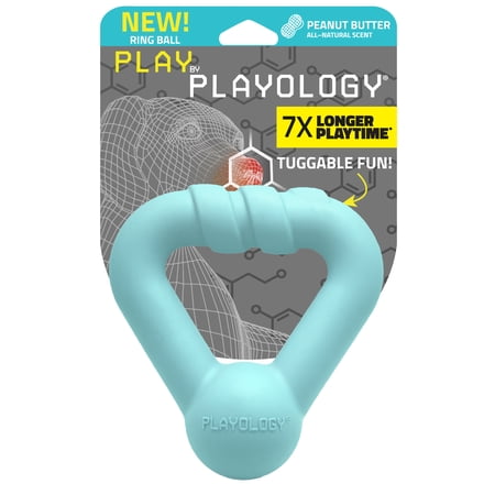 Play by Playology Medium Ring Ball - Peanut Butter Scented Dog Toy