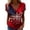 Red, variant on MEICHEN Women's V Neck Butterfly & Rose Print T Shirt Patriotic Glitter Graphic Casual Top