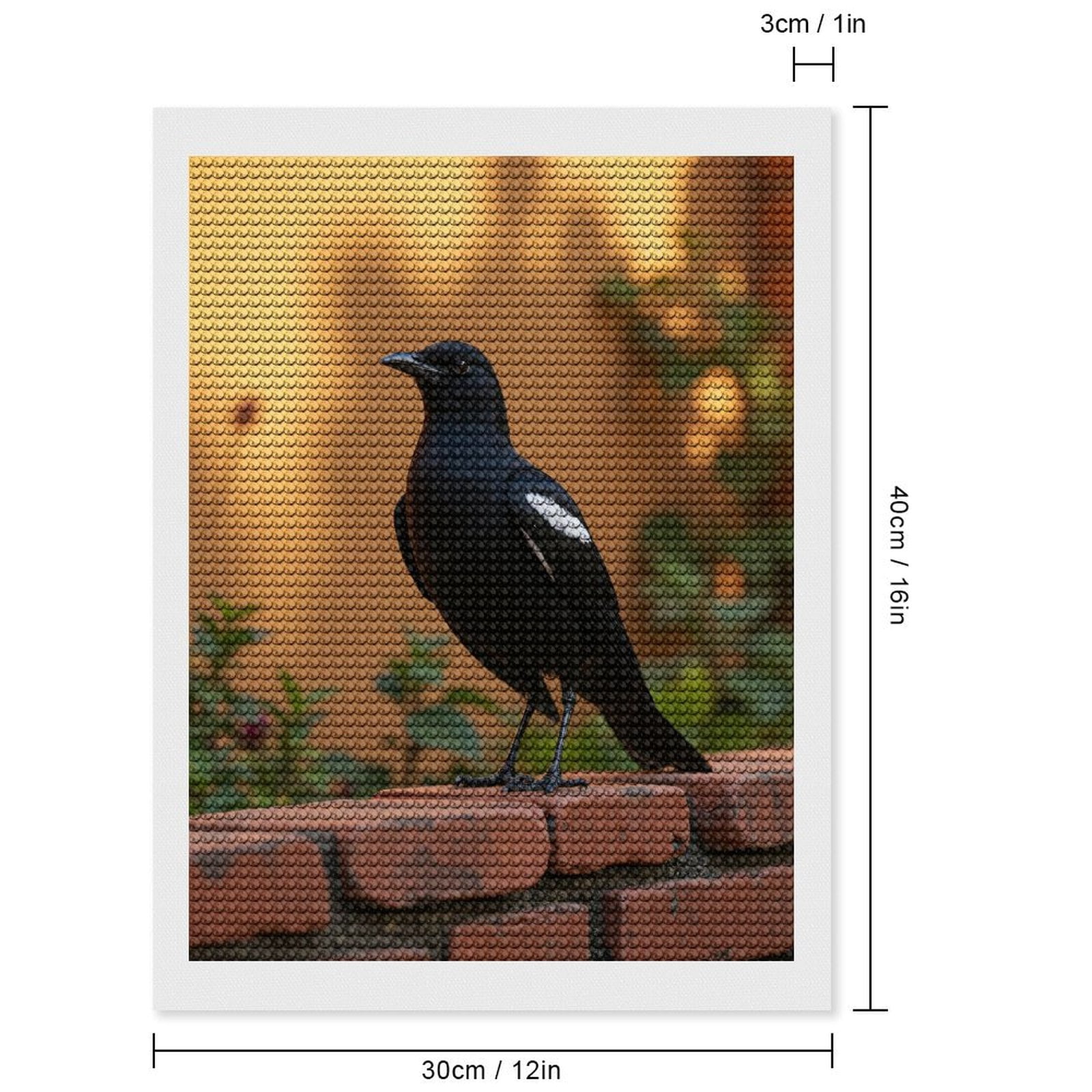 Diamond Art Kits for Adults, Bird Brick Wall Garden Scene 5D Diamond Painting Kits for Adults Beginners, DIY Full Drill Diamond Painting, Gem Art and Crafts 12x16