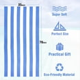 thumbnail image 2 of Toalla de Playa Grande de Gran Tamaño: Toalla de Piscina de Microfibra de Felpa Mullida de 35 X 70 Pulgadas, Toalla de Baño A Rayas de Secado Rápido Azul, 2 of 5