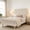 Beige, variant on Twin Velvet Wingback Bed Frame – Upholstered Platform Bed with Headboard, Strong Wooden Slats, No Box Spring Needed, Easy Assembly - Beige