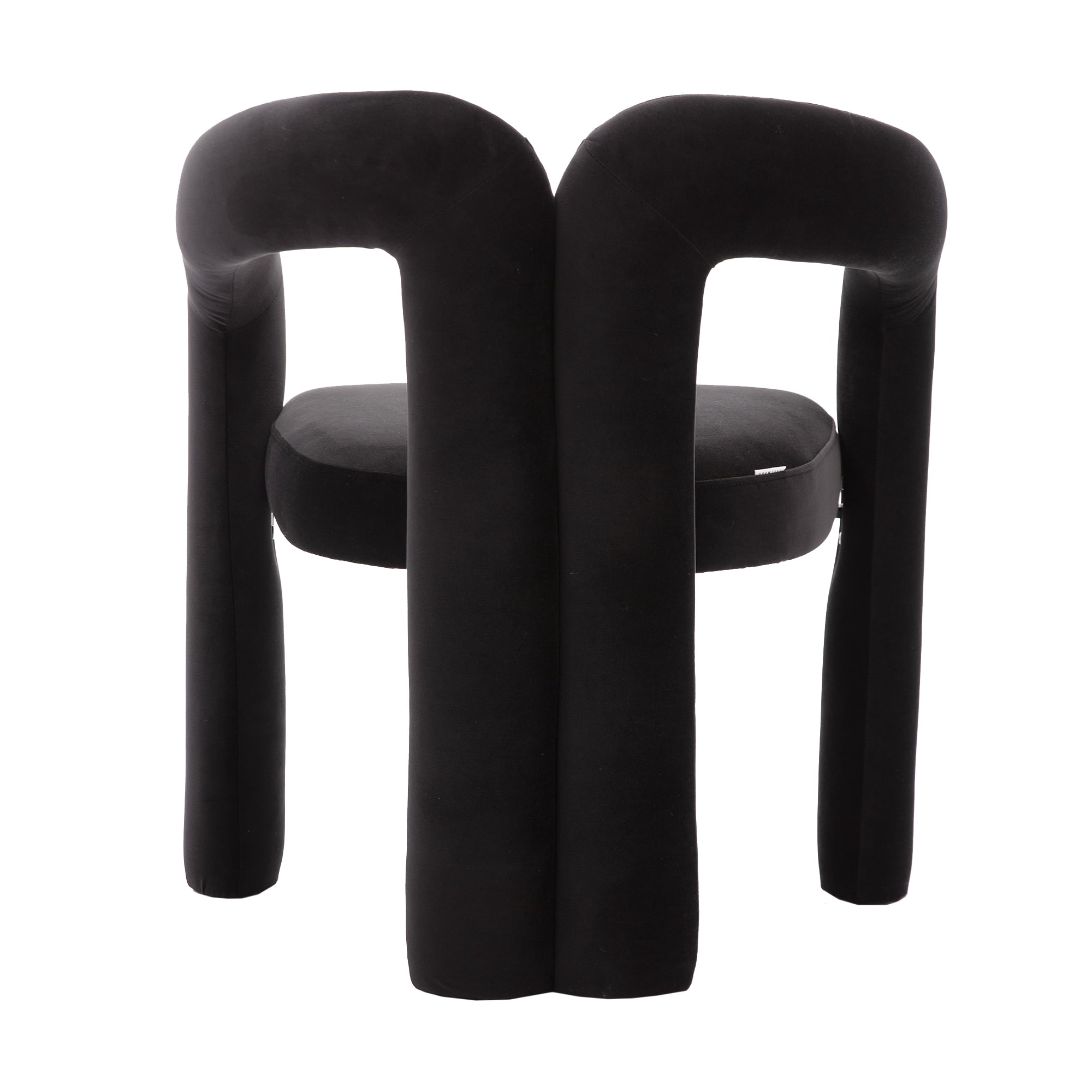 MOONMISS Velvet Upholstered Wood Frame Contemporary Designed Dining Side Chair（set of 2）-Black