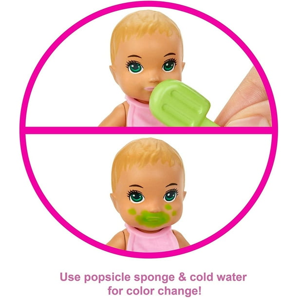 Juego De Alimentación Y Baño Barbie Skipper Babysitters Inc. Con Muñeca De color