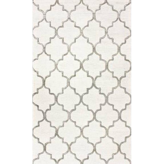nuLOOM Faux Silk Moroccan Wool Area Rug, 10' x 14', Nickel