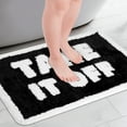 thumbnail image 2 of REGALWOVEN Cute Letter Bathroom Mat, Soft Non Slip Absorbent Bath Rug Machine Washable Black 20" x 32", 2 of 6