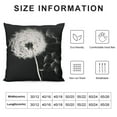 thumbnail image 5 of Nawypu  Dandelion Throw Pillow Covers Black Cushion Cover Monochrome Dandelions with Seeds Blowing in The Wind Fluffy Pattern Design Pillow Slips for Sofa Couch Decor, 5 of 5