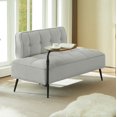 thumbnail image 3 of GZXS 54 Inch Upholstered Bench with Backrest, Velvet Padded Sofa Bench with 360° Swivel Table and Metal Legs, for Bedroom, Living Room or Lounge Seating, Gray, 3 of 10