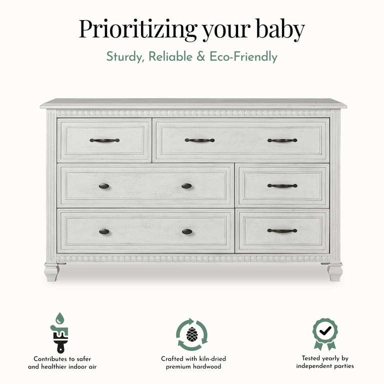 evolur madison dresser antique grey mist Evolur Madison Double Dresser Antique Grey Mist, 6 Spacious Drawers, Sturdy  Build