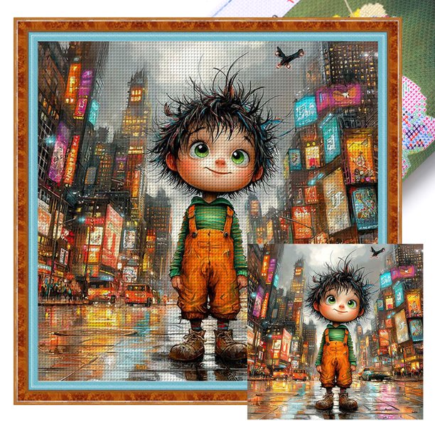 Hilo Algodón Ecológico Bordado Kit Punto Cruz Impreso para 14CT Arte 50x50cm
