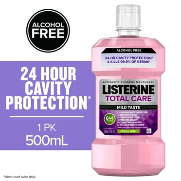 Listerine Total Care Alcohol-Free Mouthwash, Fresh Mint, 500 mL