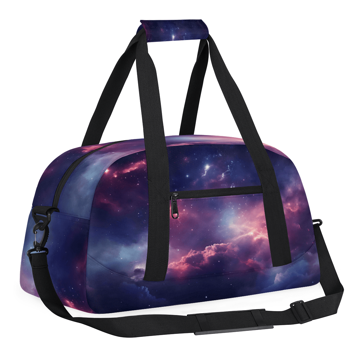 Herdesigns Galaxy Nebula Sports Duffle Bag for Women & Men, Starry Sky Space Universe Gym Bag Dance Bag Overnight Bag Carry On Weekender Travel Bag