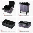 thumbnail image 4 of Byootique Purple Makeup Train Case Lockable Rolling Cosmetic Trolley Storage, 4 of 12