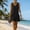 #0103-Black, variant on Women's Spring Cotton Linen Plain V Neck Sleeveless Sundresses Ruffle Hem Flowy Summer Dresses for Women