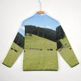 thumbnail image 6 of Bison Graze in Meadow Men's Stand Collar Sweater Long Sleeve Clothing Loose Fit Sports Sweater, 6 of 8