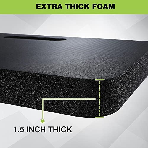 Extra Thick Kneeling Pad, 2-Pack, Soft Foam Cushioning for Knee, Large Foam Kneeler Mat for Gardening, Bathing Baby, Workout Supplies, 17.5 x 11 x 1.5 in, Black