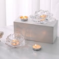 thumbnail image 1 of Portavelas de Cristal con Forma de Flor para Velas de Té | Decoración de Cristal para Velas de Té, Ideal para Navidad, Bodas y Fiestas | 9 X 4,2 Cm | Cristal Transparente | 1 Unidad, 1 of 7