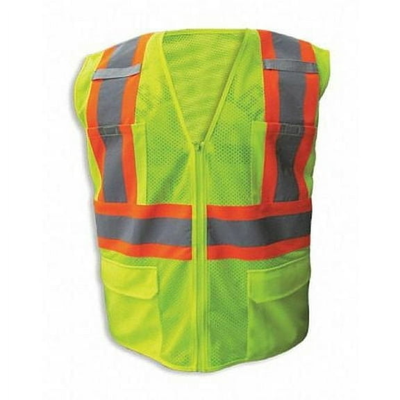 Enguard LIME Poly Mesh FR Reflective Safety Vest, Class 2 - XL